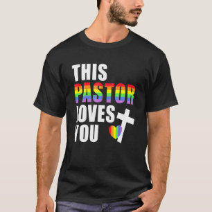 Deze pastoor houdt van je LHBTQ bondgenoot religie T-shirt
