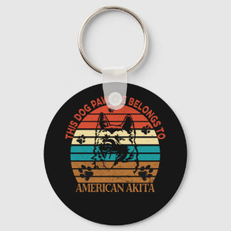 Deze Pawdre behoort tot de Amerikaanse Akita Dog D Sleutelhanger