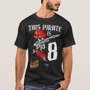 Deze Piraat Is 8 Dabbing Piraat 8e Verjaardag Jong T-shirt