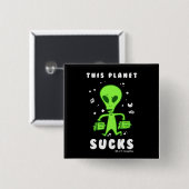 Deze planeet maakt een pak vierkante button 5,1 cm (Voorkant /achterkant)