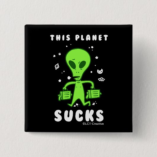 Deze planeet maakt een pak vierkante button 5,1 cm (Voorkant)