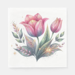 Deze prachtige tulpenbloem servet