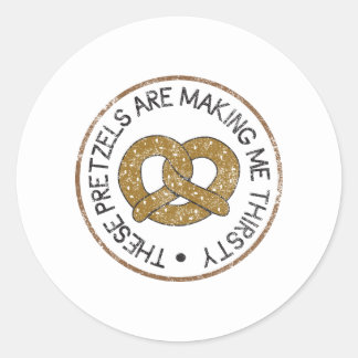 Deze pretzels maken me dorstig ronde sticker