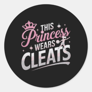 Deze Prinses Draagt Spikes Grappig Voetbal Footbyl Ronde Sticker