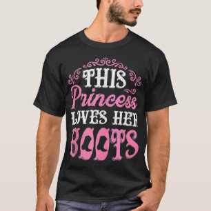 Deze prinses houdt van haar laarzen, paardenmeisje t-shirt
