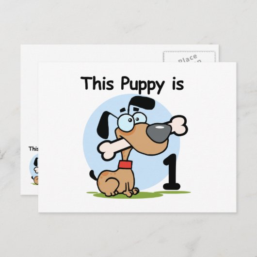 Deze puppy 1e verjaardag T shirten en cadeaus Briefkaart (Voorkant / Achterkant)