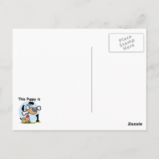 Deze puppy 1e verjaardag T shirten en cadeaus Briefkaart (Achterkant)