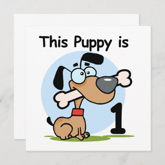 Deze puppy 1e verjaardag T shirten en cadeaus Kaart (Voorkant / Achterkant)
