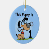 Deze puppy 1e verjaardag T shirten en cadeaus Keramisch Ornament (Rechts)