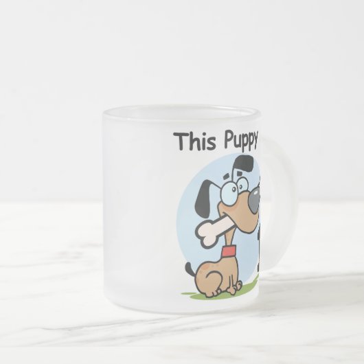 Deze puppy 1e verjaardag T shirten en cadeaus Matglas Koffiemok (Voorkant rechts)