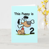 Deze Puppy 2e Verjaardag T shirten en Cadeaus Kaart (Gele Bloem)