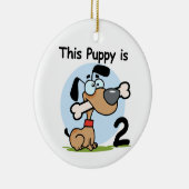 Deze Puppy 2e Verjaardag T shirten en Cadeaus Keramisch Ornament (Rechts)