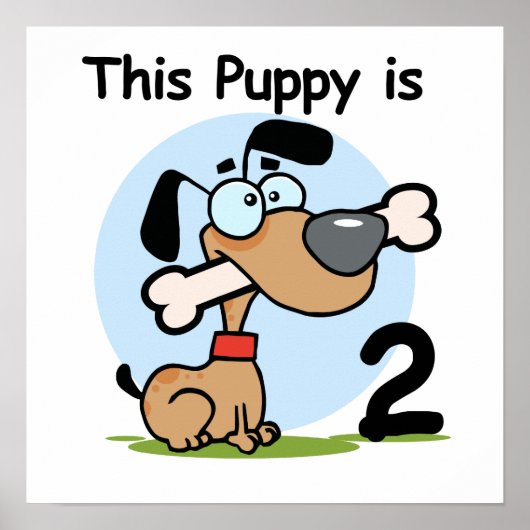 Deze Puppy 2e Verjaardag T shirten en Cadeaus Poster (Voorkant)