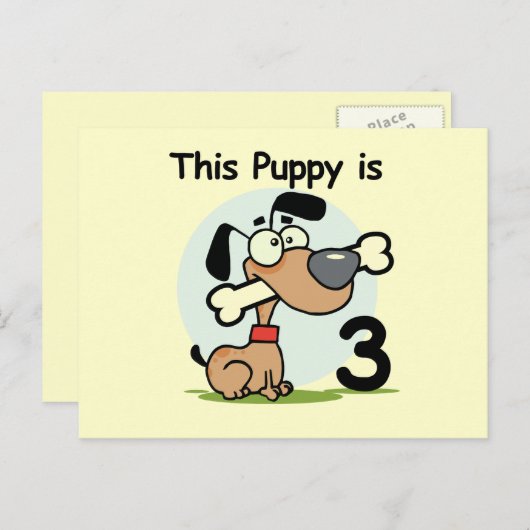 Deze Puppy 3e Verjaardag T-shirts en geschenken Briefkaart (Voorkant / Achterkant)