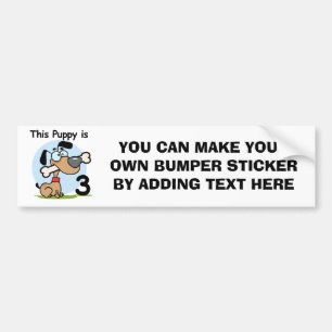 Deze Puppy 3e Verjaardag T-shirts en geschenken Bumpersticker
