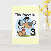 Deze Puppy 3e Verjaardag T-shirts en geschenken Kaart (Gele Bloem)