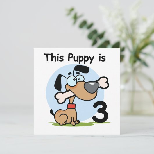 Deze Puppy 3e Verjaardag T-shirts en geschenken Kaart (Staand voorkant)