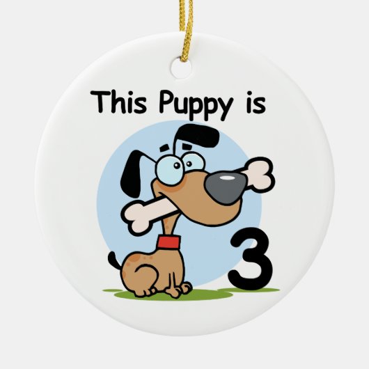 Deze Puppy 3e Verjaardag T-shirts en geschenken Keramisch Ornament (Voorkant)