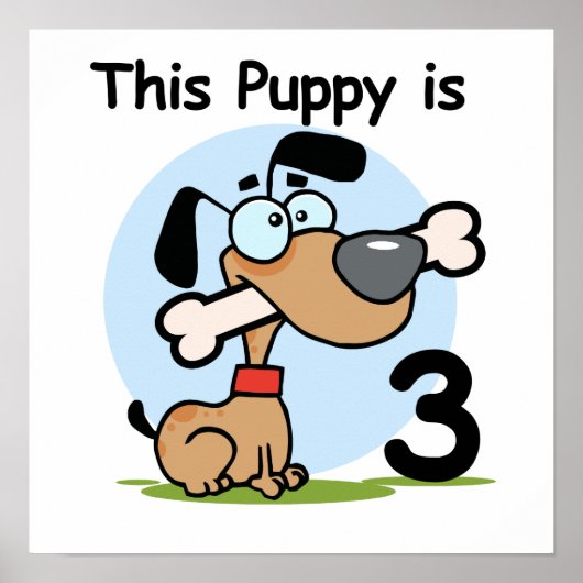 Deze Puppy 3e Verjaardag T-shirts en geschenken Poster (Voorkant)