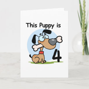 Deze Puppy 4e Verjaardag Tshirts en geschenken Kaart