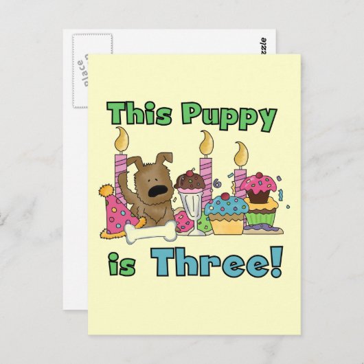 Deze puppy is drie T-shirts en geschenken Briefkaart (Voorkant / Achterkant)