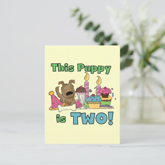 Deze puppy is twee T-shirts en geschenken Briefkaart (Staand voorkant)