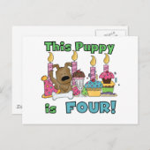 Deze puppy is vier T-shirts en geschenken Briefkaart (Voorkant / Achterkant)