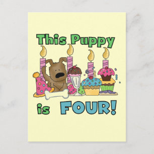 Deze puppy is vier T-shirts en geschenken Briefkaart