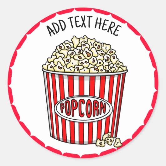 Deze Retro Popcorn werd gepersonaliseerd Ronde Sticker (Voorkant)