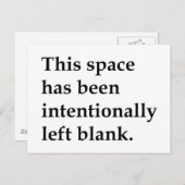 Deze ruimte leeg briefkaart (Voorkant / Achterkant)