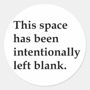 Deze ruimte leeg ronde sticker
