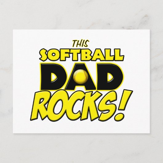 Deze Softball Dad Rocks copy.png Briefkaart (Voorkant)