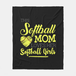 Deze softbalmoeder houdt van haar Softball Girls Fleece Deken