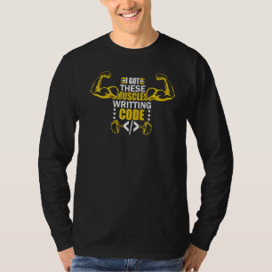 Deze spieren schrijven code programmeur code t-shirt