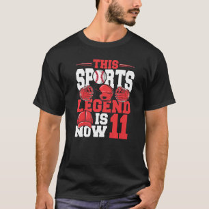 Deze sportlegger is nu 11 honkbalspel 11e bi t-shirt