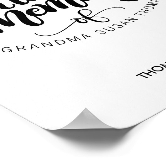 Deze stoel is gereserveerd ter liefdevolle herinne poster (Hoek)