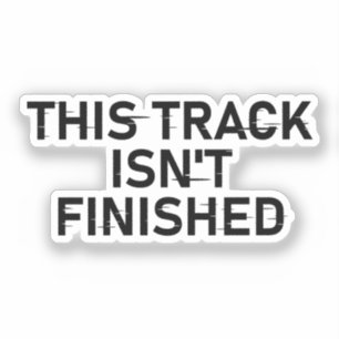 Deze track is nog niet af - Glitch Text Design Sticker