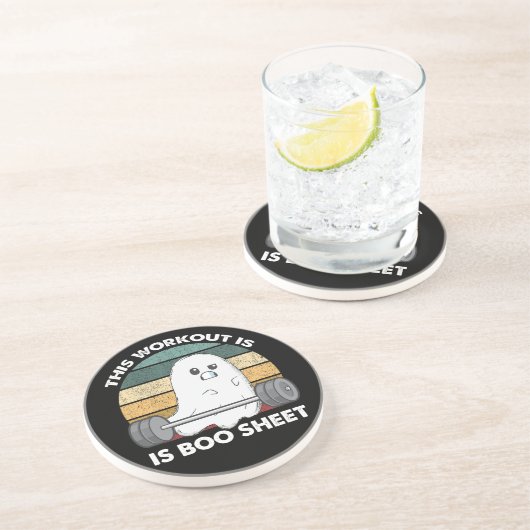 Deze training is Boot Sheet Gym Ghost Halloween Zandsteen Onderzetter (Zijkant)