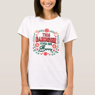 Deze tuinman houdt van haar konijn t-shirt