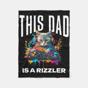 Deze vader heeft Rizz Cool DJ Cat Rizzler Dad's va Fleece Deken