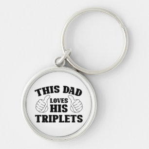 Deze vader houdt van zijn Triplets - Gift for Dad  Sleutelhanger