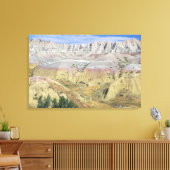 Deze vallei in Badlands National Park heeft yel Canvas Afdruk (Insitu (Woonkamer))