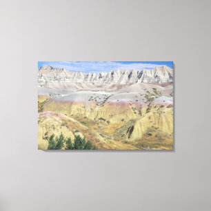 Deze vallei in Badlands National Park heeft yel Canvas Afdruk