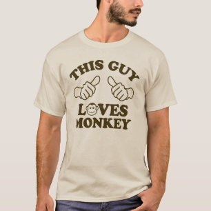 Deze vent houdt van aap t-shirt