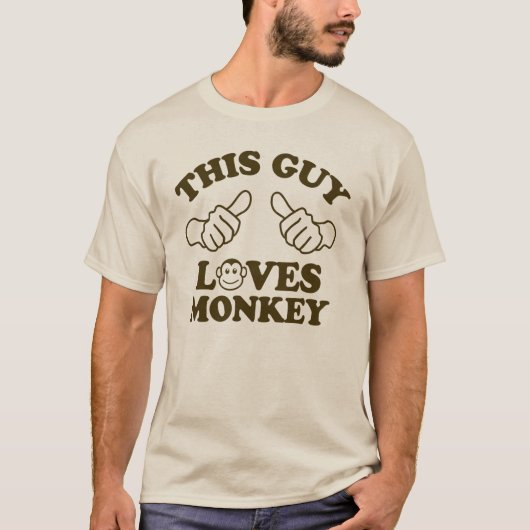 Deze vent houdt van aap t-shirt (Voorkant)