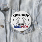 Deze vent houdt van Amerika Ronde Button 4,0 Cm (In situ)