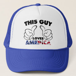Deze vent houdt van Amerika Trucker Pet