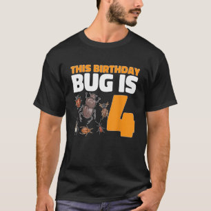 Deze verjaardagsbeestje is 4 jaar oud Kinder insec T-shirt