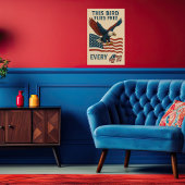 Deze vogel vliegt elke 4e perfect poster