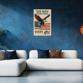 Deze vogel vliegt elke 4e perfect poster